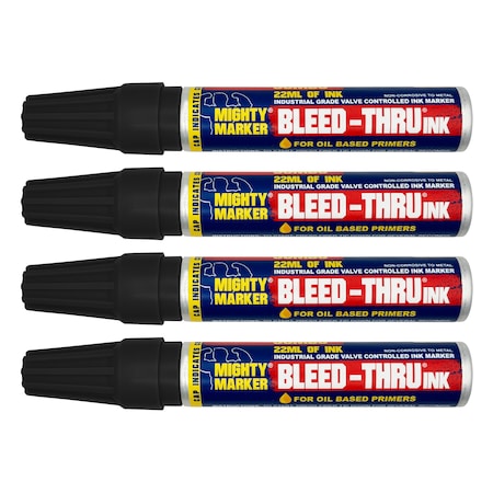 Mighty Marker IM-14 Bleed-Thru Marker, Black Color Family, 4PK 01401